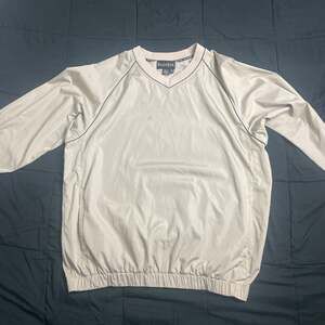 FootJoy Jacket Men's Size Large Black Striped Lined Pullover V-Neck Windbreaker